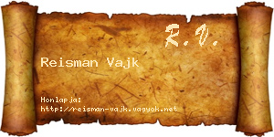 Reisman Vajk névjegykártya
